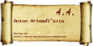 Anton Artemíszia névjegykártya